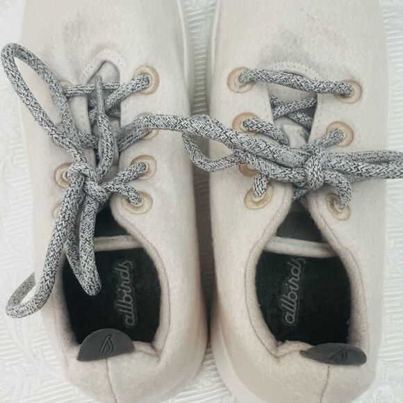 Allbirds Wool Runner Tennis Shoes Sz 10 White Gray - Picture 3 of 8